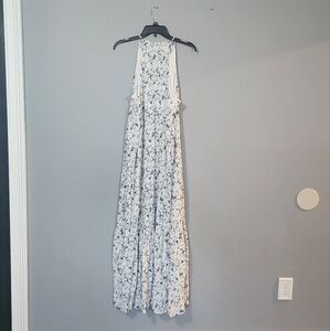 Floral Maxi Dress in White and Black